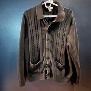 J. Crew Heritage cotton cable-knit cardigan sweater-polo